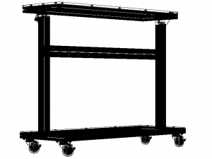 Aluminum Stand Up Desk Two Shelf 3D Model