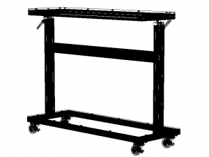Aluminum Stand Up Desk Two Shelf 3D Model