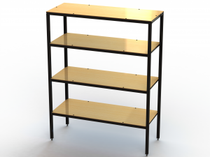 4-Tier Aluminum Storage Shelving Unit 3D Model