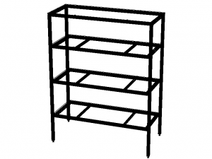 4-Tier Aluminum Storage Shelving Unit Model 3D