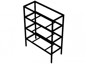 4-Tier Aluminum Storage Shelving Unit Model 3D