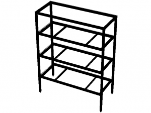 4-Tier Aluminum Storage Shelving Unit Model 3D