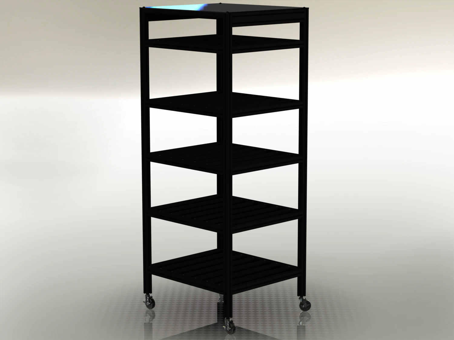 Aluminum Mobile Utility Rack 3D Model .c4d .max .obj .3ds .fbx .stl .blend 