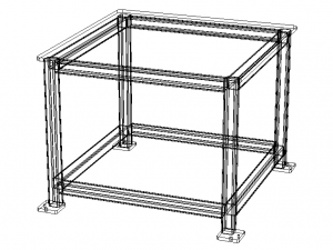 Machine Table with 1200 X 1200 Top 3D Model