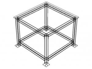 Machine Table with 1200 X 1200 Top 3D Model