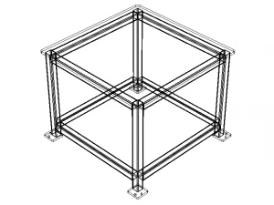 Machine Table with 1200 X 1200 Top 3D Model
