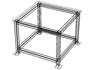 Machine Table with 1200 X 1200 Top 3D Model