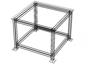 Machine Table with 1200 X 1200 Top 3D Model