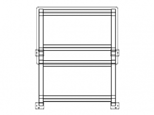 Machine Table with 1200 X 1200 Top 3D Model