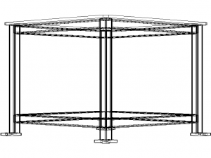 Machine Table with 1200 X 1200 Top 3D Model
