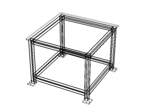 Machine Table with 1200 X 1200 Top 3D Model