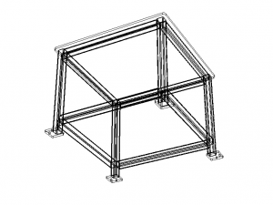 Machine Table with 1200 X 1200 Top 3D Model