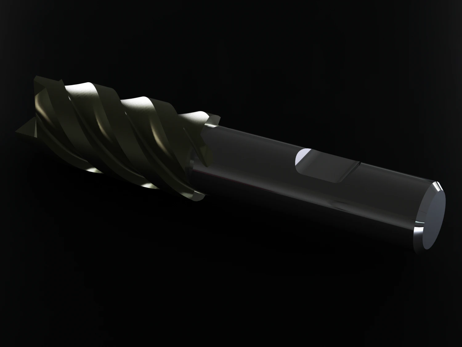 20mm Metric Single End Mill - 4 flutes 3D Model .c4d .max .obj .3ds .fbx .stl .blend 