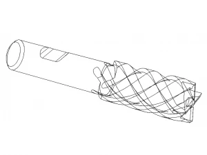 20mm Metric Single End Mill - 4 flutes 3D Model