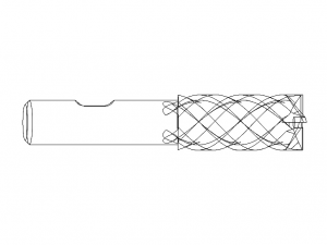 20mm Metric Single End Mill - 4 flutes 3D Модель