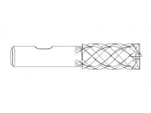 20mm Metric Single End Mill - 4 flutes 3D Model