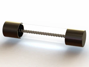 Запобіжник зі скляною трубкою із затримкою часу 15A 3D Модель