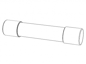 Time Lag Glass Tube Fuse 15A Modelo 3D