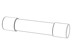 Time Lag Glass Tube Fuse 15A 3D Model