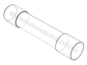 Time Lag Glass Tube Fuse 15A 3D Model