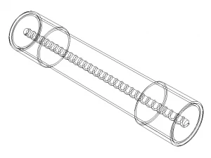 Time Lag Glass Tube Fuse 15A 3D Model