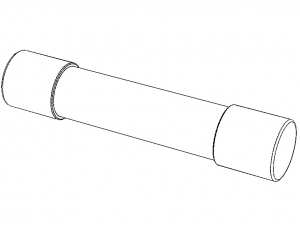 Time Lag Glass Tube Fuse 15A Modelo 3D