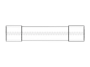 Time Lag Glass Tube Fuse 15A 3D Model