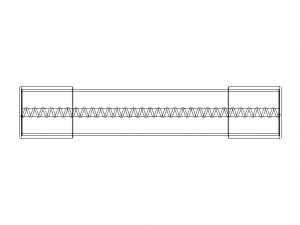 Time Lag Glass Tube Fuse 15A Modelo 3D