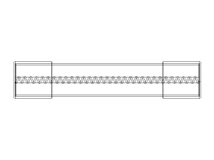 Time Lag Glass Tube Fuse 15A 3D Model