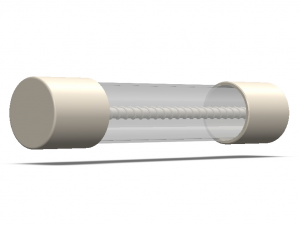 Time Lag Glass Tube Fuse 15A Modelo 3D