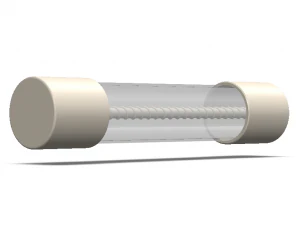 Time Lag Glass Tube Fuse 15A 3D Model