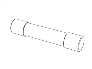 Time Lag Glass Tube Fuse 15A 3D Model