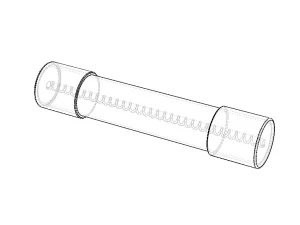 Time Lag Glass Tube Fuse 15A 3D Model