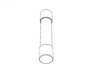 Time Lag Glass Tube Fuse 15A 3D Model