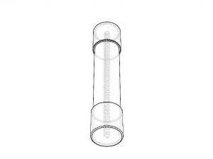 Time Lag Glass Tube Fuse 15A Modelo 3D