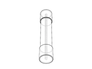 Time Lag Glass Tube Fuse 15A 3D Model