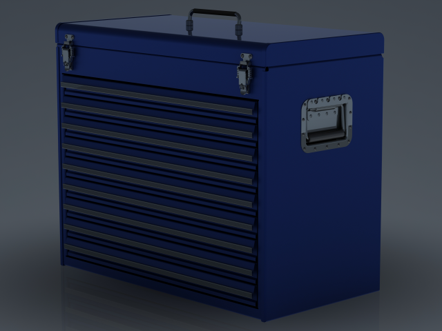 Metal Portable Tool Box with Drawers 3D Модель .c4d .max .obj .3ds .fbx .stl .blend 