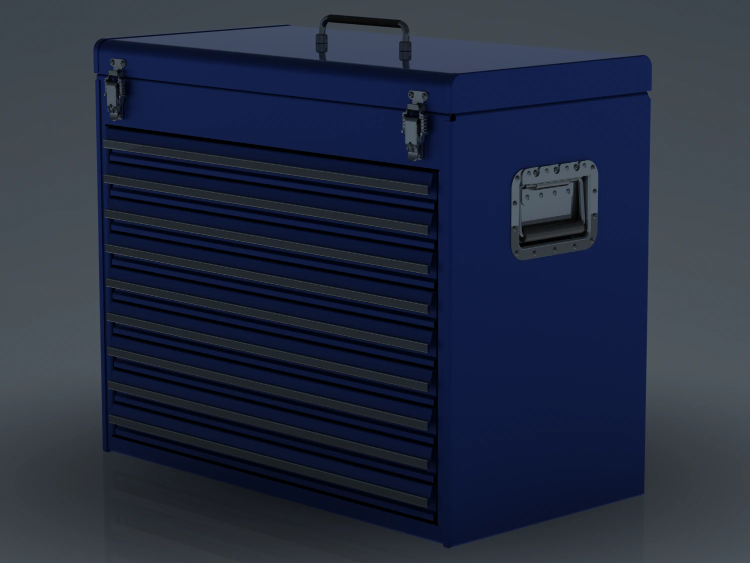 Metal Portable Tool Box with Drawers 3D Model .c4d .max .obj .3ds .fbx .stl .blend 