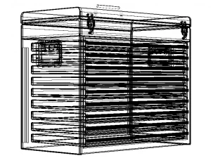 Metal Portable Tool Box with Drawers 3D Model