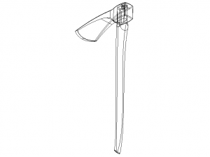 Wooden Handle Adze Modèle 3D