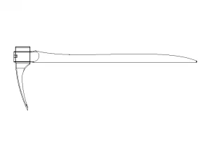 Wooden Handle Adze 3D Model