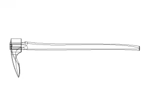 Wooden Handle Adze 3D Model