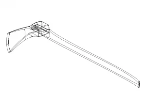 Wooden Handle Adze 3D Model