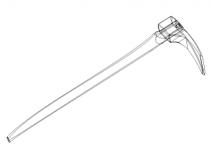 Wooden Handle Adze Modèle 3D