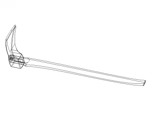 Wooden Handle Adze 3D Model