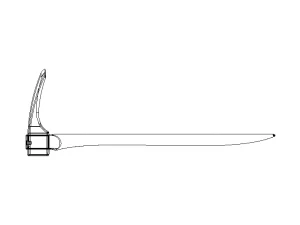 Wooden Handle Adze 3D Model