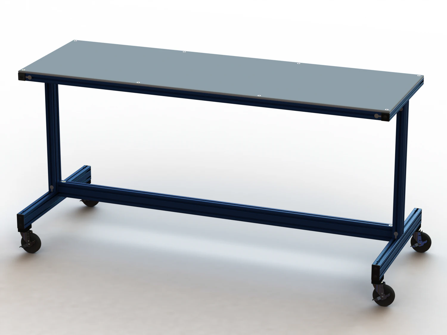 Aluminum Fixed Top Mobile Table 3D Model .c4d .max .obj .3ds .fbx .stl .blend 