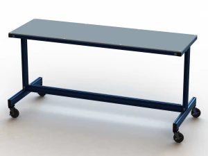 Table mobile &agrave; plateau fixe en aluminium Modèle 3D