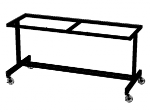 Aluminum Fixed Top Mobile Table Modello 3D