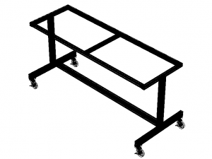 Aluminum Fixed Top Mobile Table Modello 3D
